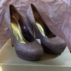 Like New Bakers Purple Glitter Heels